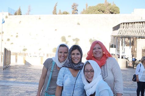 Christi Zimmerman in Israel with her support team.