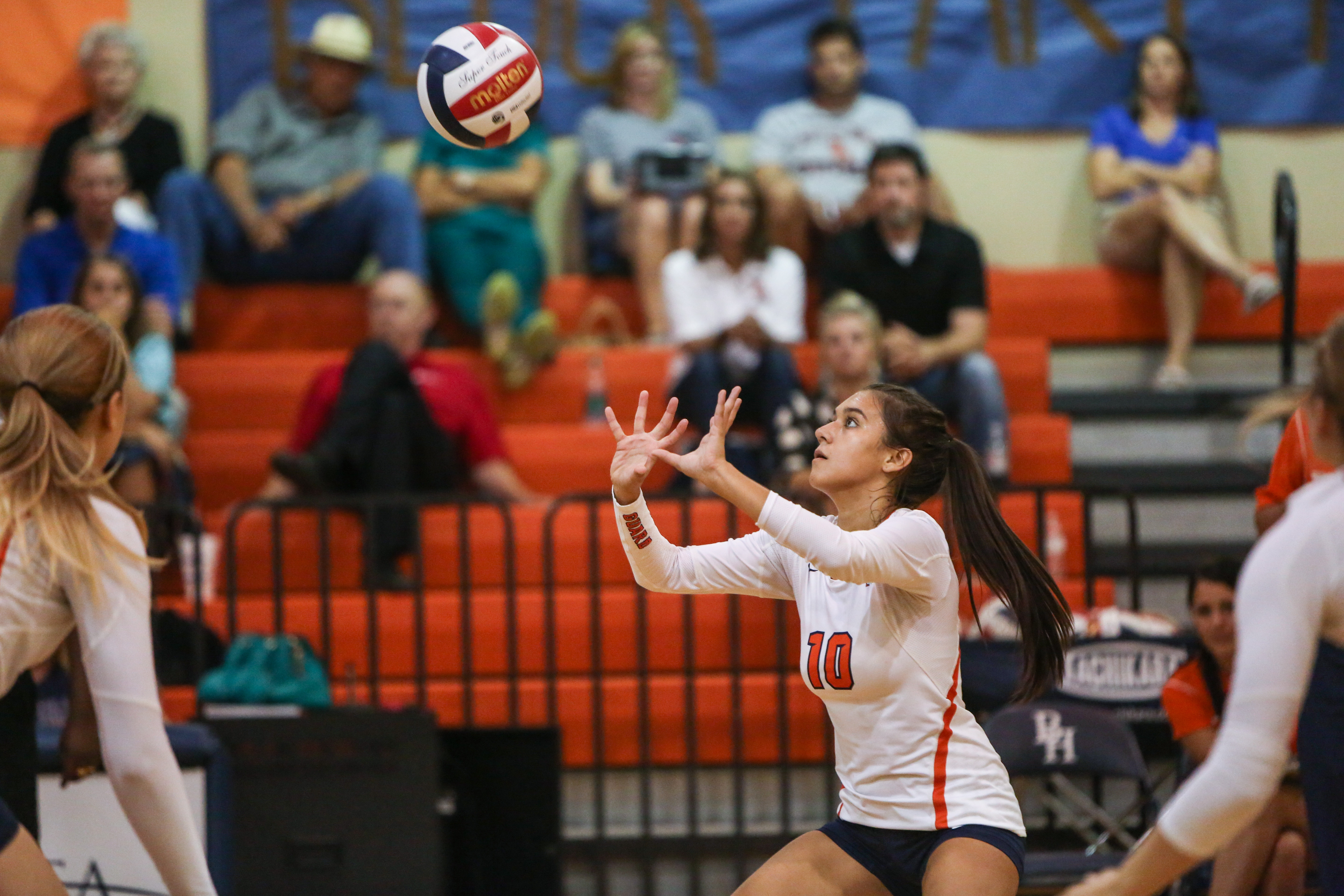 Brook Hill junior setter Mia Martinico, pictured above in a game last week against Dallas Shelton, finished with a team-high 9 kills in Tuesday's win over Tyler Bishop Gorman.