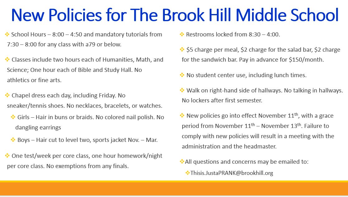 Changes to Brook Hill Overview - 7th Grade Lesson